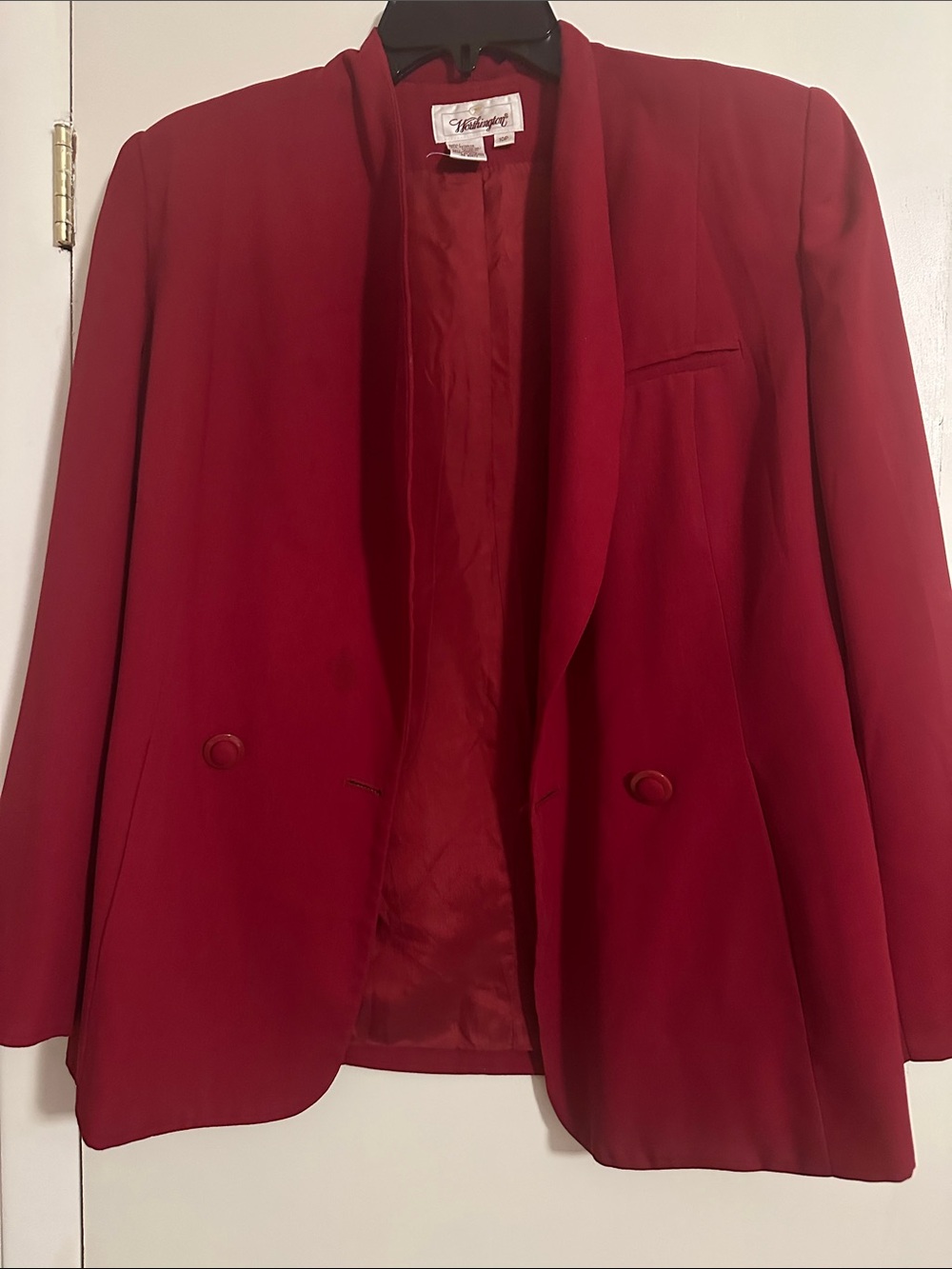 Worthington Deep Red Double-Breasted Blazer